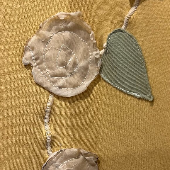 Kunky's Floral Appliqué Hoodie, NWT, Yellow, L - Picture 6 of 10